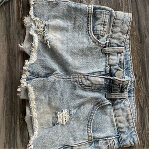 Art Class Light Blue Frayed Jean Shorts